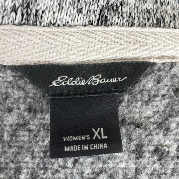 Eddie Bauer Heather Gray Double Breasted Fleece Pocketed Sweater Jacket -Size XL - Picture 13 of 14
